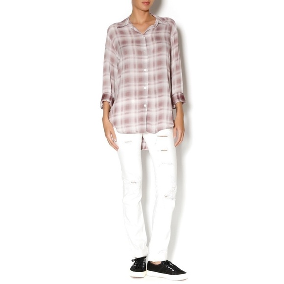 JET John eshaya Open-Back Plaid Blouse - Picture 2 of 8